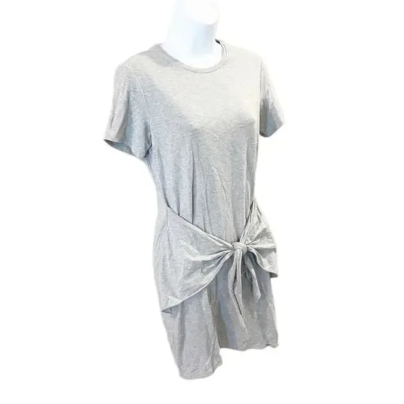NEW Theory Dakui Knotted T-Shirt Dress Short Sleeve Casual Gray K350 Size Small - Picture 2 of 7